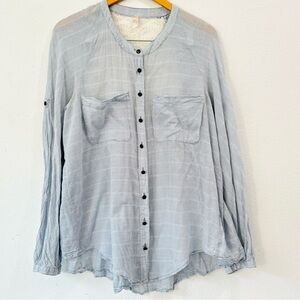 Free People Long Sleeve Striped Button Down Size Medium